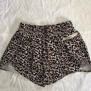 Leopard running shorts